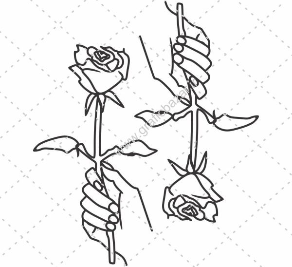 دانلود وکتور دست و گل خطی