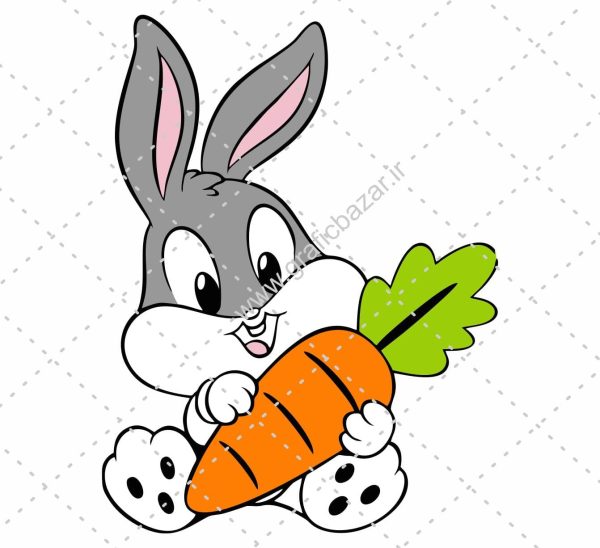 دانلود وکتور خرگوش کارتونی با هویج
