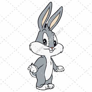 دانلود وکتور خرگوش کارتونی طوسی