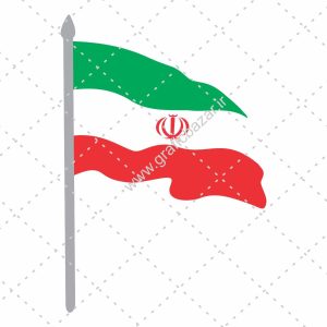 دانلود وکتور پرچم ایران همراه میله