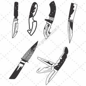 دانلود وکتور مجموعه چاقو های زیبا